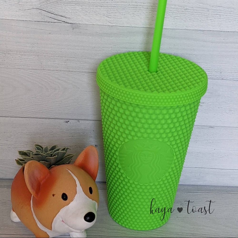 💚 Starbucks Neon Lime Green Fall Studded Tumbler